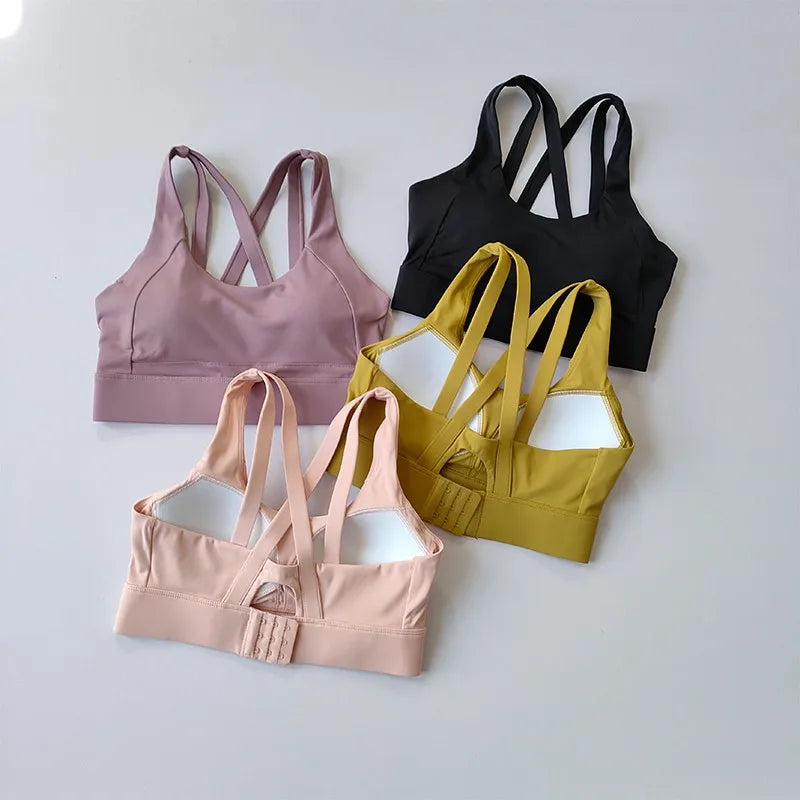 High-End Sports Bra Gym Push Up Bra Women High Impact Top