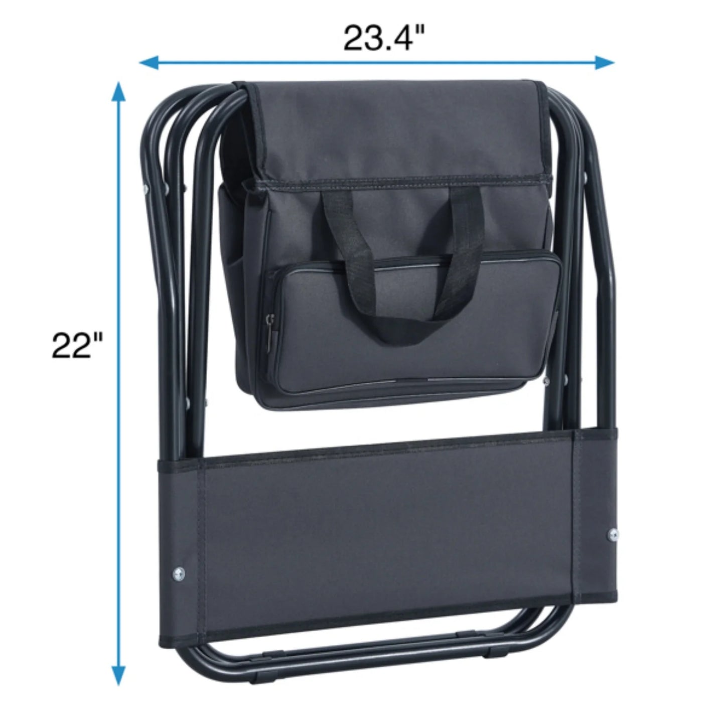 Set of 3 Folding Outdoor Table and Chairs Set Black/Gr