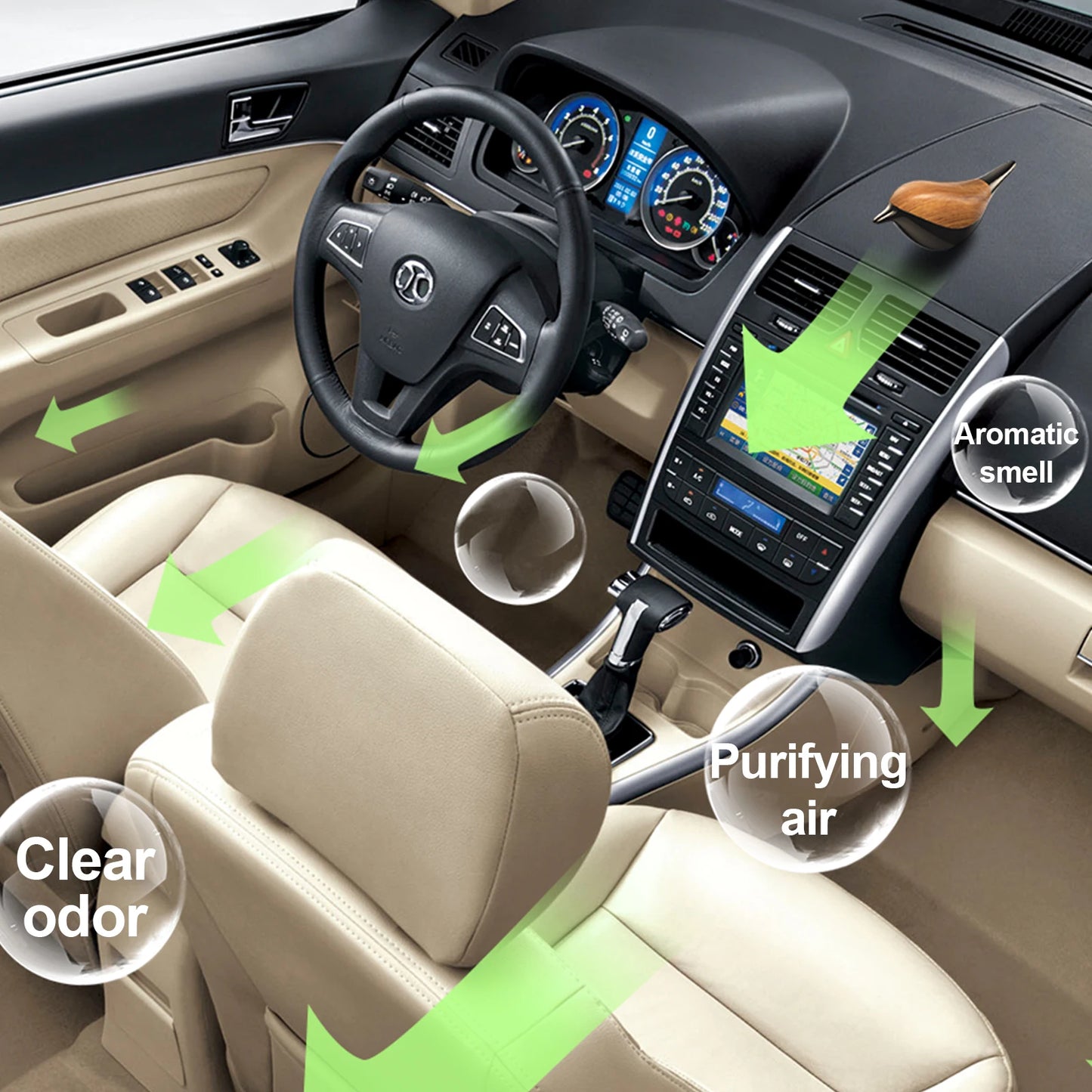 Car Air Freshener Lucky Bird Aromatherapy Diffuser Alloy Magnetic Cap Auto Interior Fragrance Air Purification Accessories