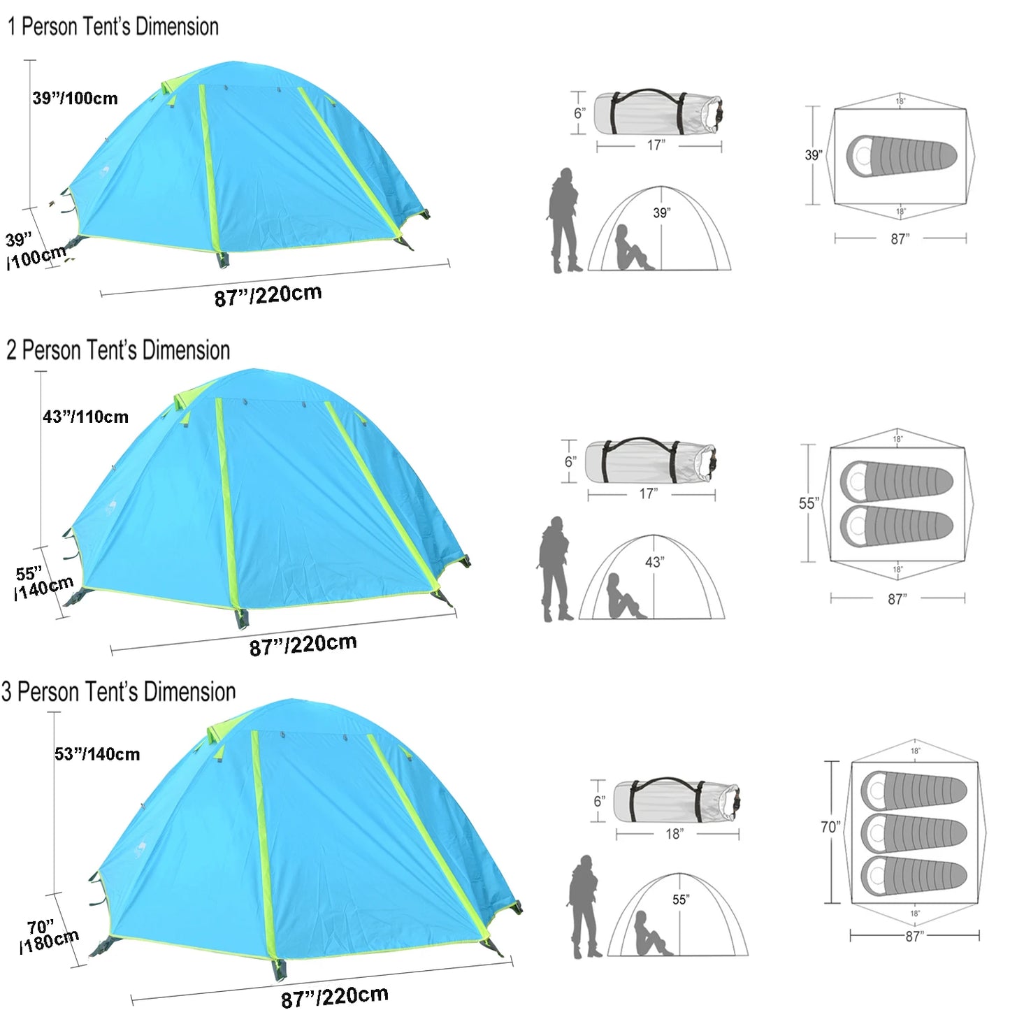 Lightweight Backpacking  Waterproof Tent