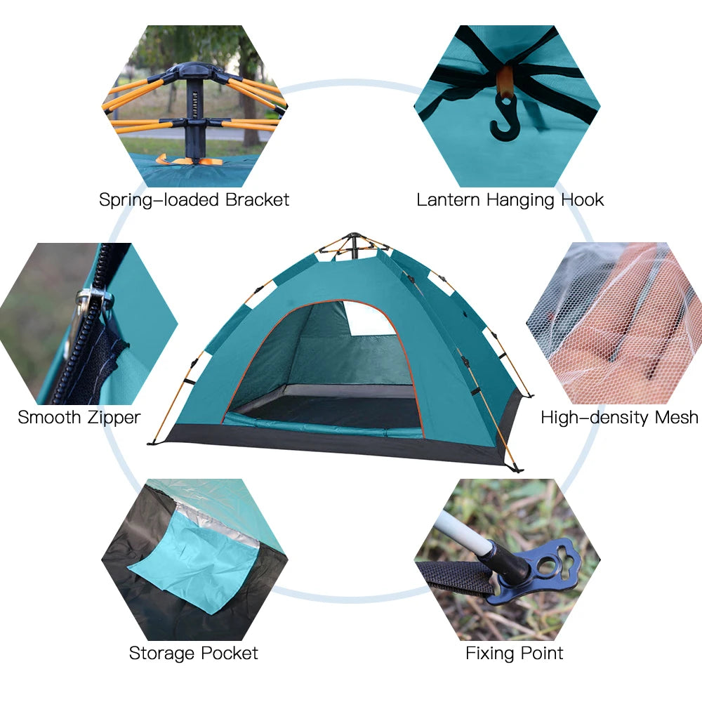 Outdoor Up Tent Water-resistant Portable Instant Camping Tent for 1-2 People