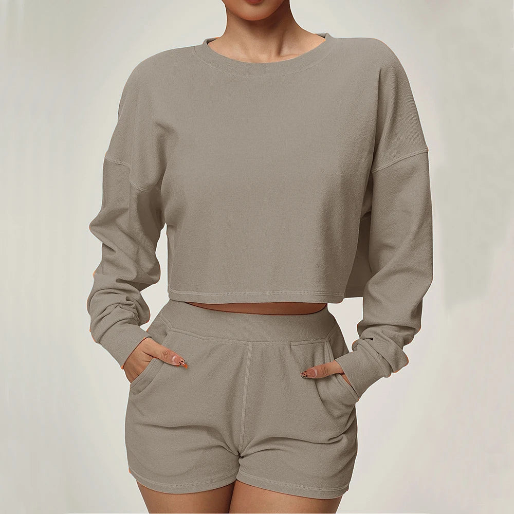 1/2PCS Loose Sweatshirt Yoga Set Gym Clothes Women Fitness