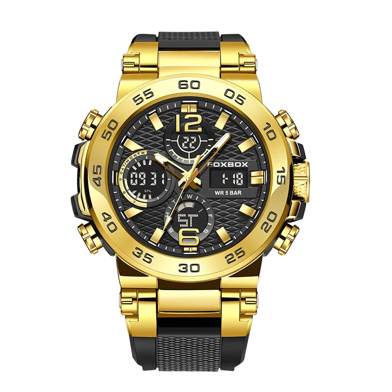 LIGE Fashion Military Watch For Men FOXBOX Luxury Quartz