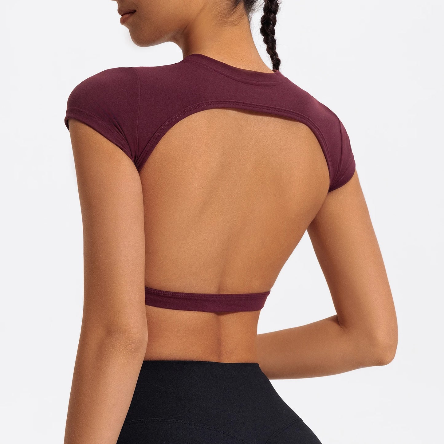 Ctenkevet Sports Short Top Women Fitness Yoga Wear Gym T-Shirt