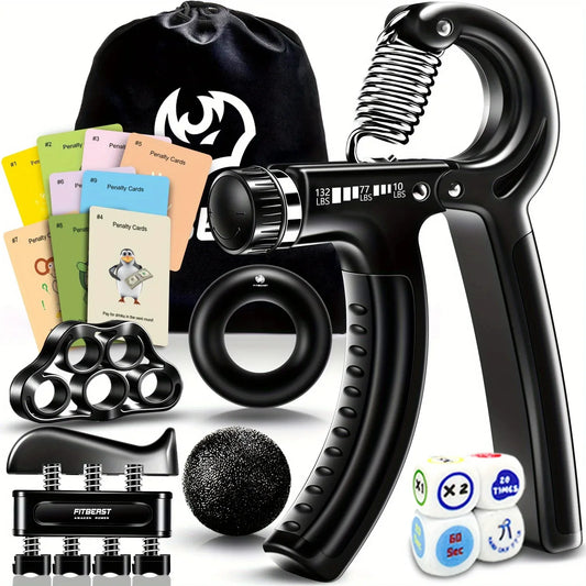 Grip Strengthener - 5 Piece Kit with Adjustable Resistance
