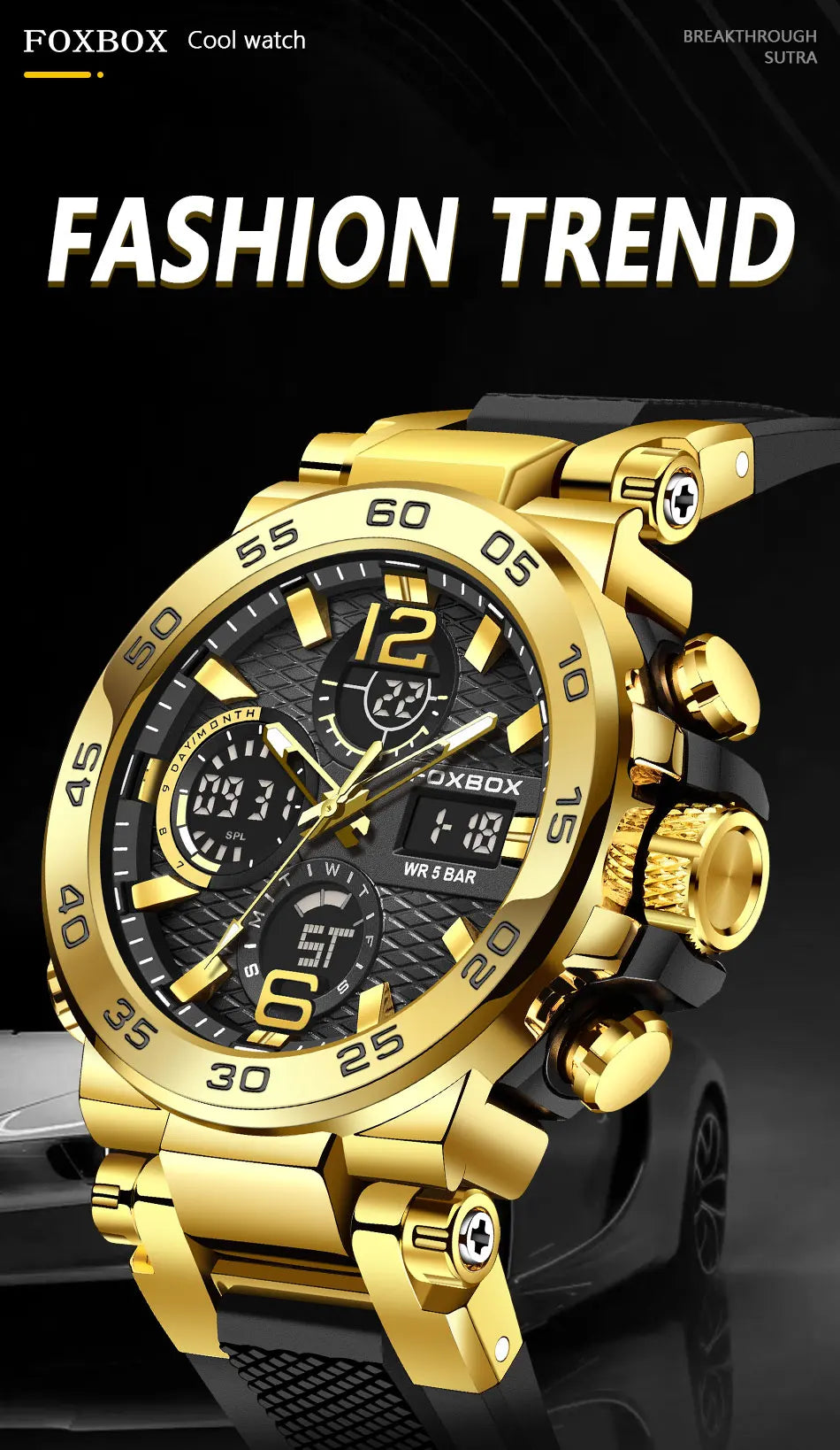 LIGE Fashion Military Watch For Men FOXBOX Luxury Quartz
