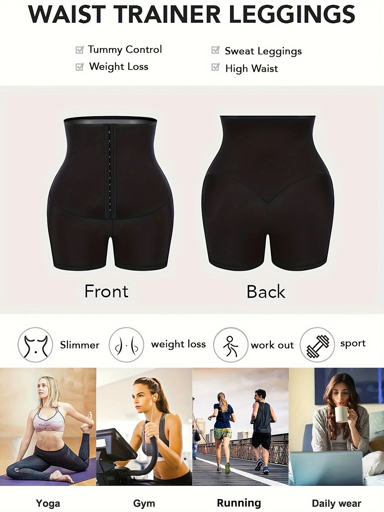 Sauna Sweat Shapewear Shorts Pants Waist Trainer For Women