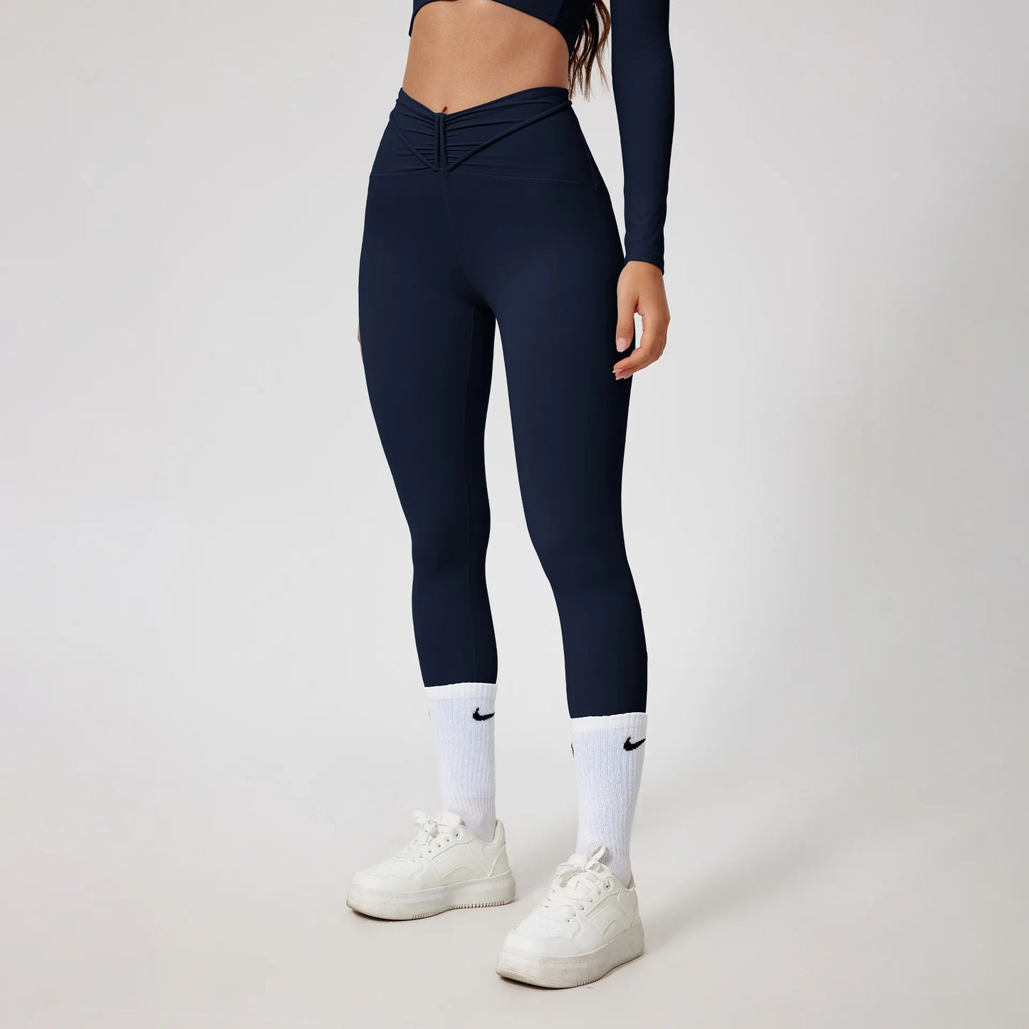 1/2Pcs Pad Crop Top Long Sleeve Gym Women Workout Set