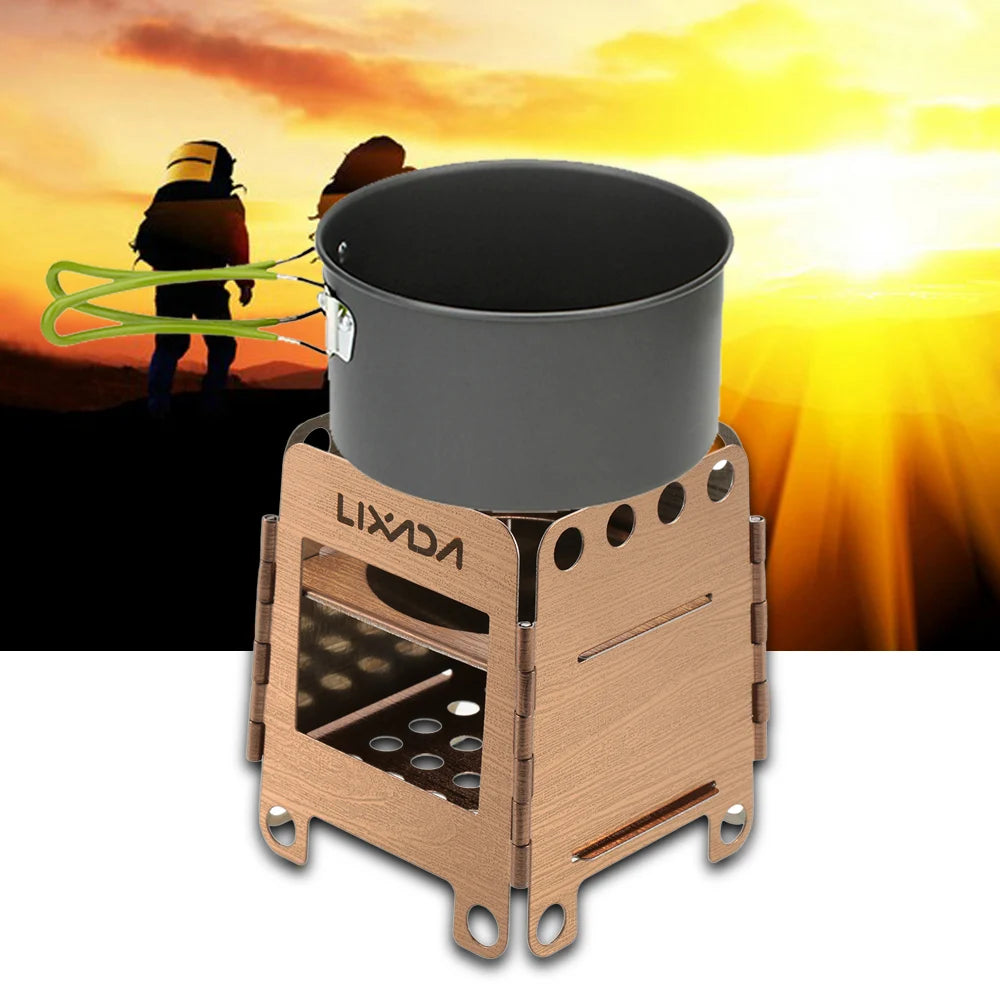 Camping Titanium Stove Lightweight Folding Wood Burning Stove Portable Outdoor Pocket Stove For Backpacking Cooking