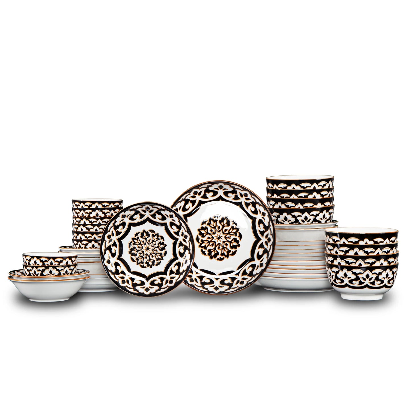 Dinnerware Set for 4-8, Handmade Reactive Glaze Dishes