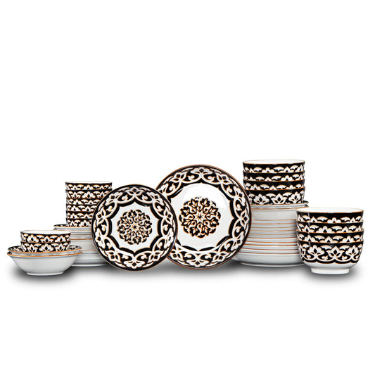 Dinnerware Set for 4-8, Handmade Reactive Glaze Dishes