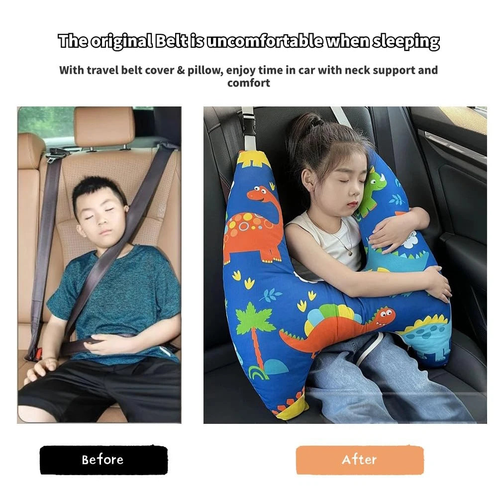 Cartoon Dinosaur Children Car Sleep Headrest Sleeping Pillow