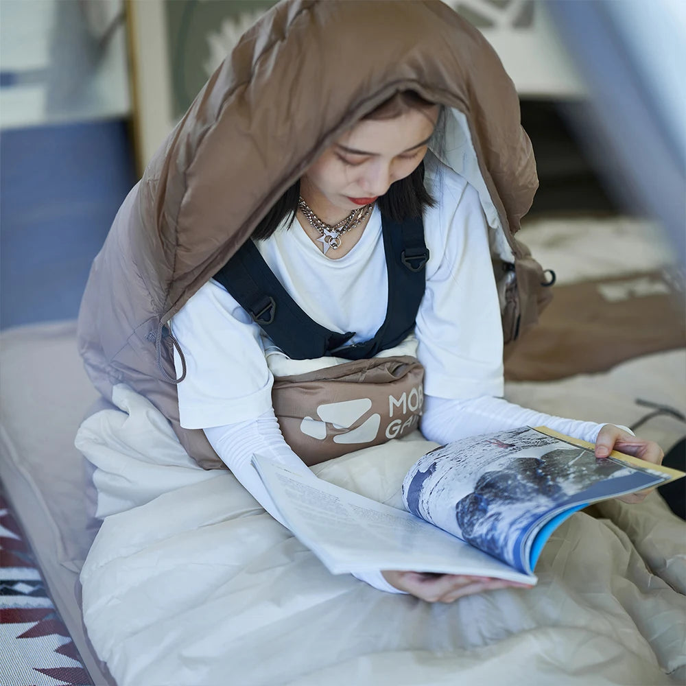 Mobi Garden Camping Hooded Sleeping Bag Mini Type 1.8kg 2.2kg