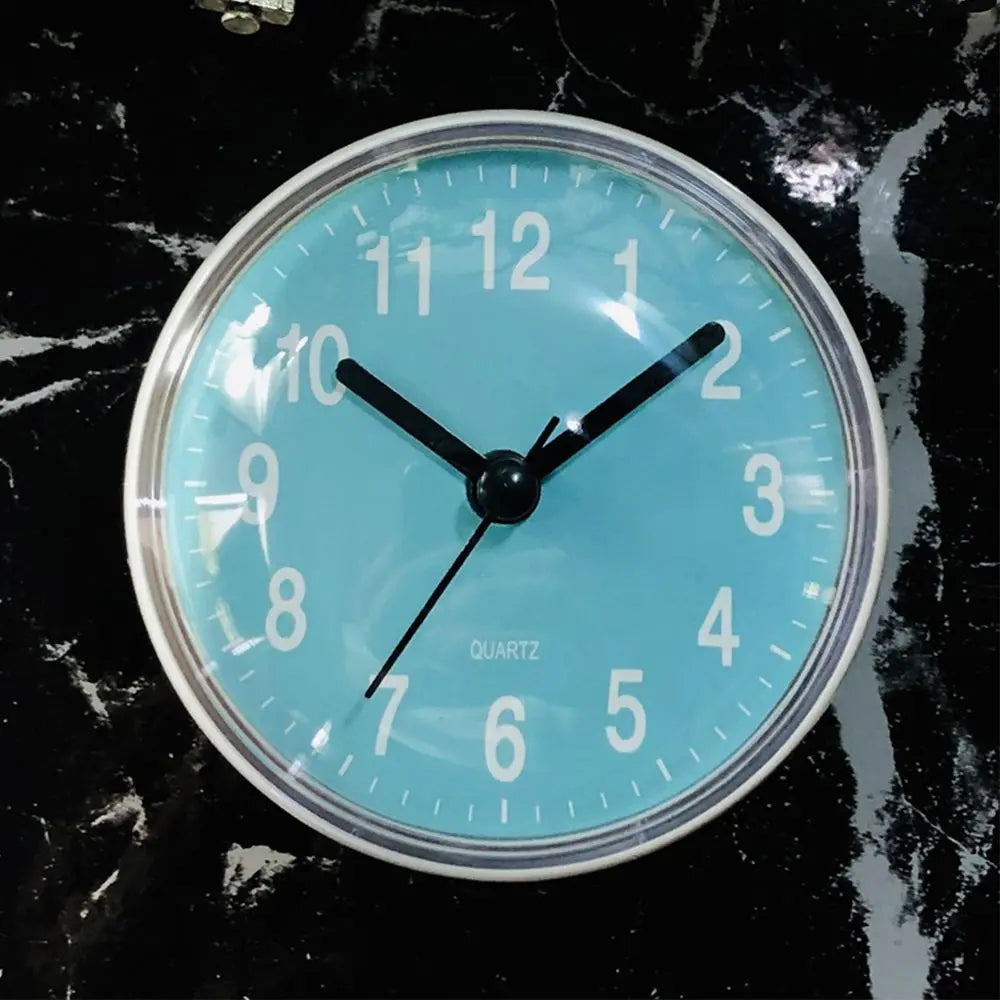 Mini Sucker Wall Clock Bathroom Anti-Fog Waterproof 7cm