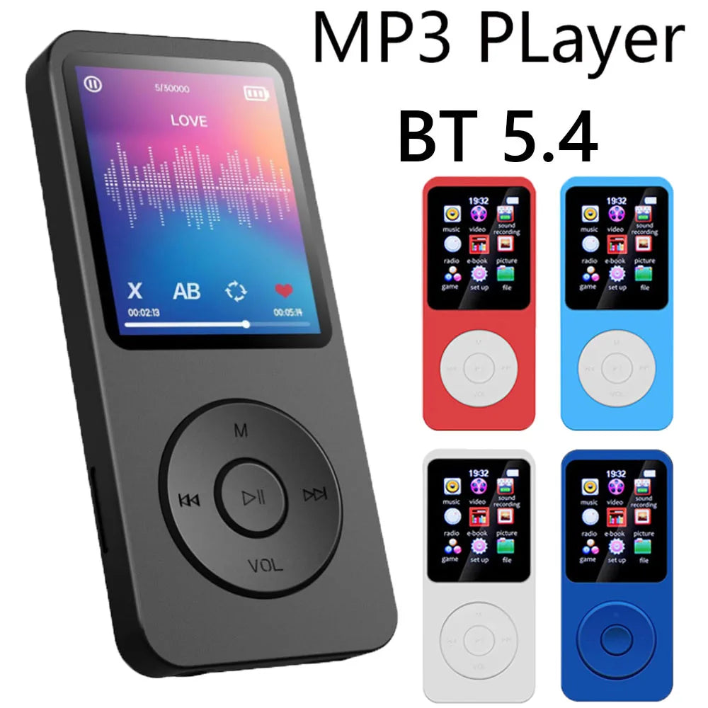 MP3 Player with Bluetooth 5.4 Speaker FM Radio E-Book Recording