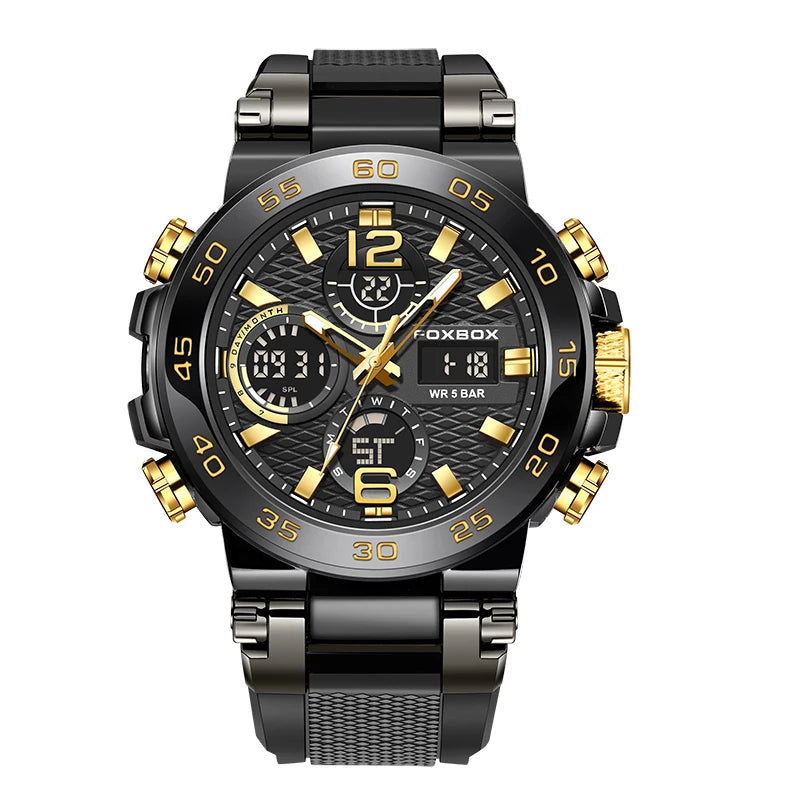 LIGE Fashion Military Watch For Men FOXBOX Luxury Quartz
