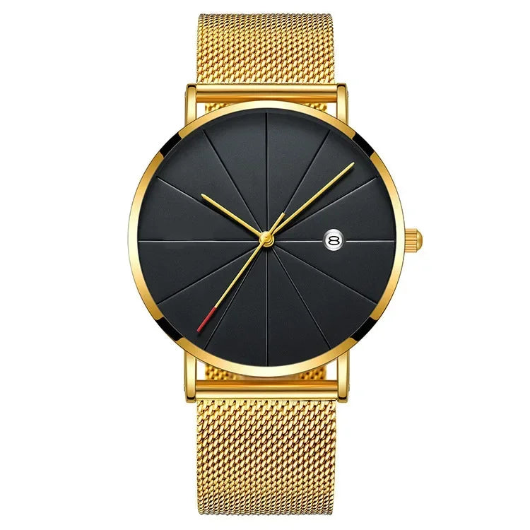 Men Watch Luxury Set Fashion Business Brown Quartz Wrist Watches