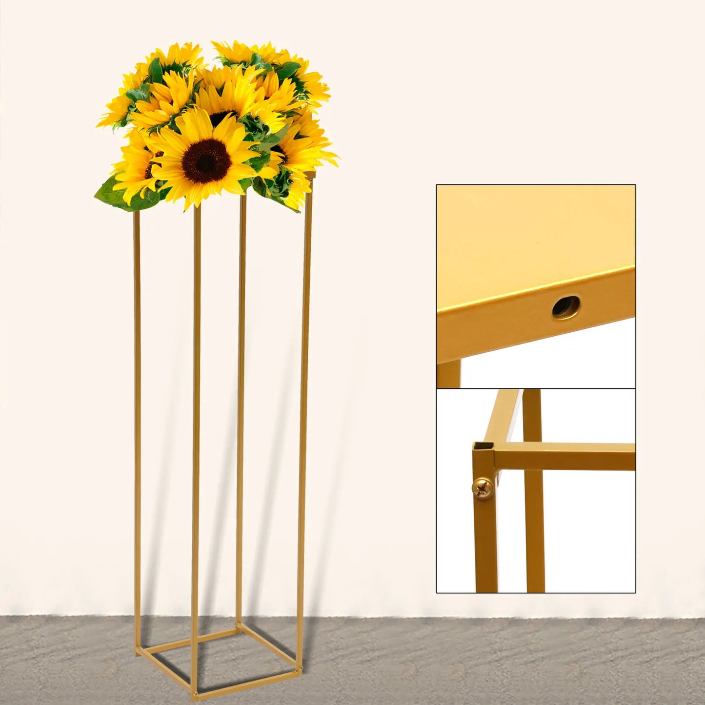 100/70CM Metal Wedding Flower Stand Floor Vase Geometric Centerpieces