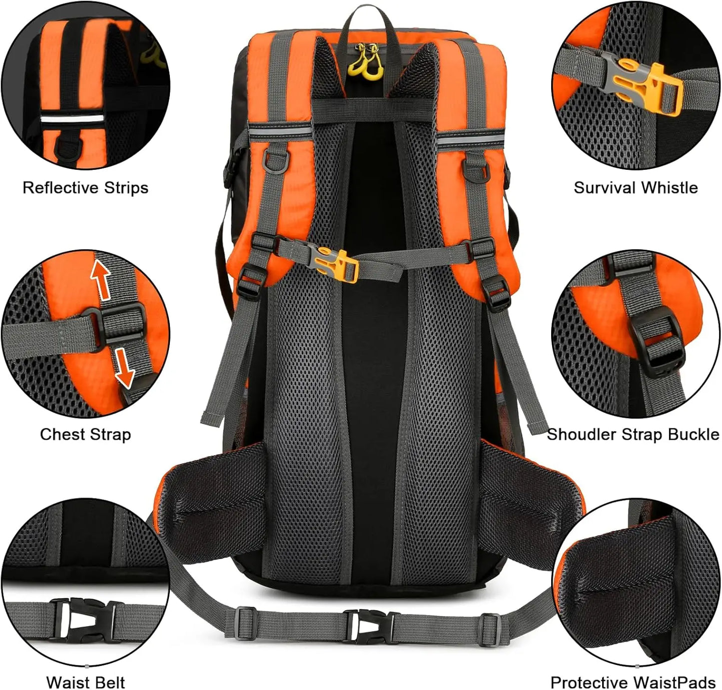 Unisex 50L Waterproof Hiking Backpack