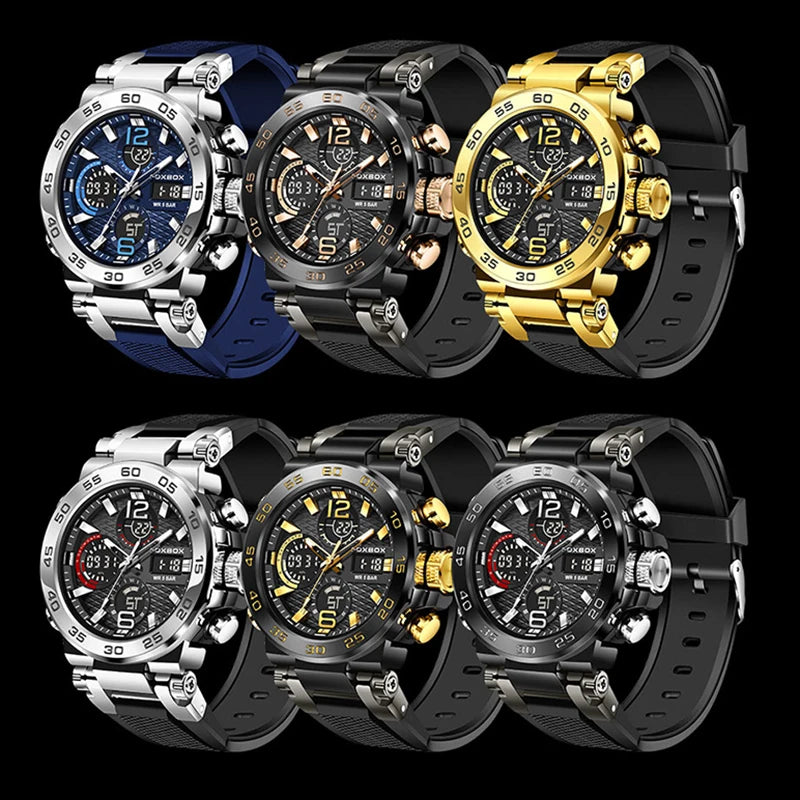 LIGE Fashion Military Watch For Men FOXBOX Luxury Quartz
