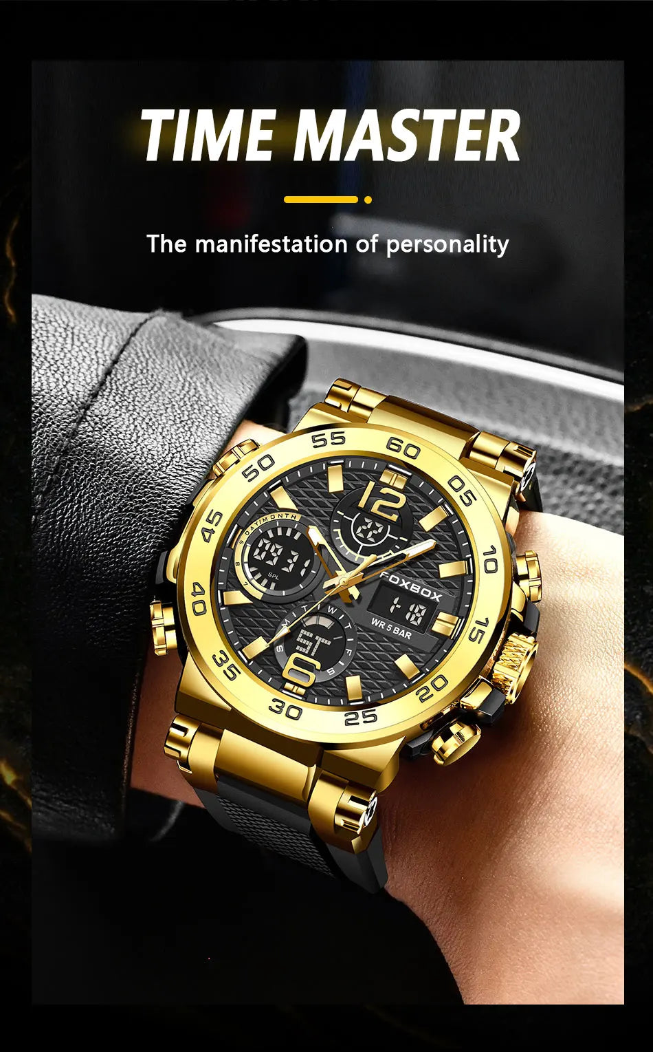LIGE Fashion Military Watch For Men FOXBOX Luxury Quartz