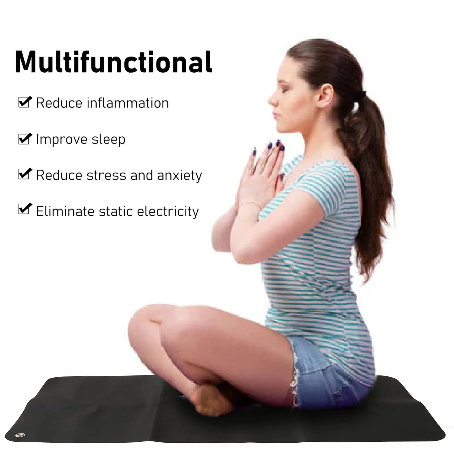 Grounding Mat Large Black Earthing Grounding Pad For Elderly