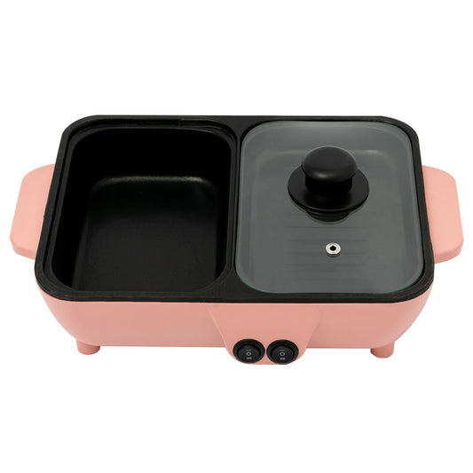 Electric Hot Pot With Grill Non-Stick Pan For Boiling Frying