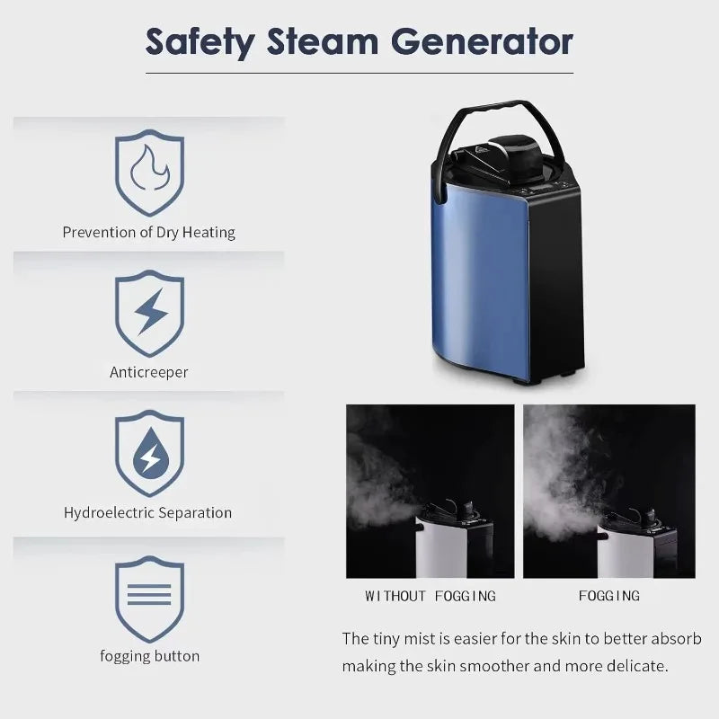 Portable Steam Sauna, 3L & 800W Steam Generator with Protection