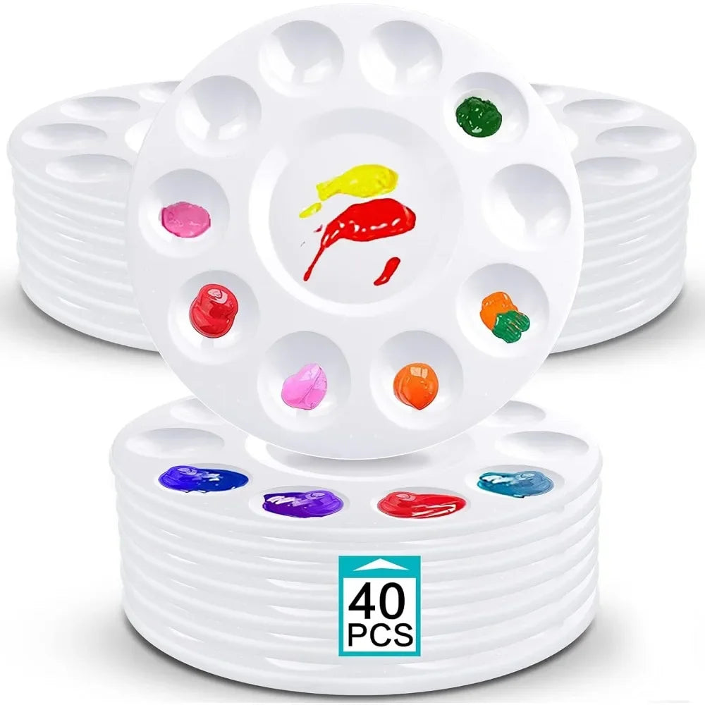 Paint tray palettes, plastic paint palettes for children or students to paint on school projects or in art classes