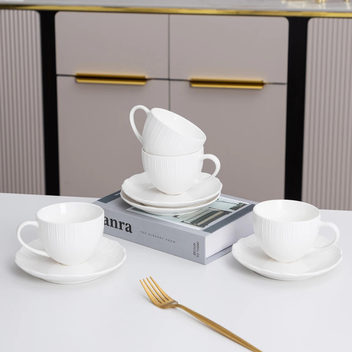 12/20-Piece Porcelain Dinner Set Elegant White Ceramic Bowls and Plates