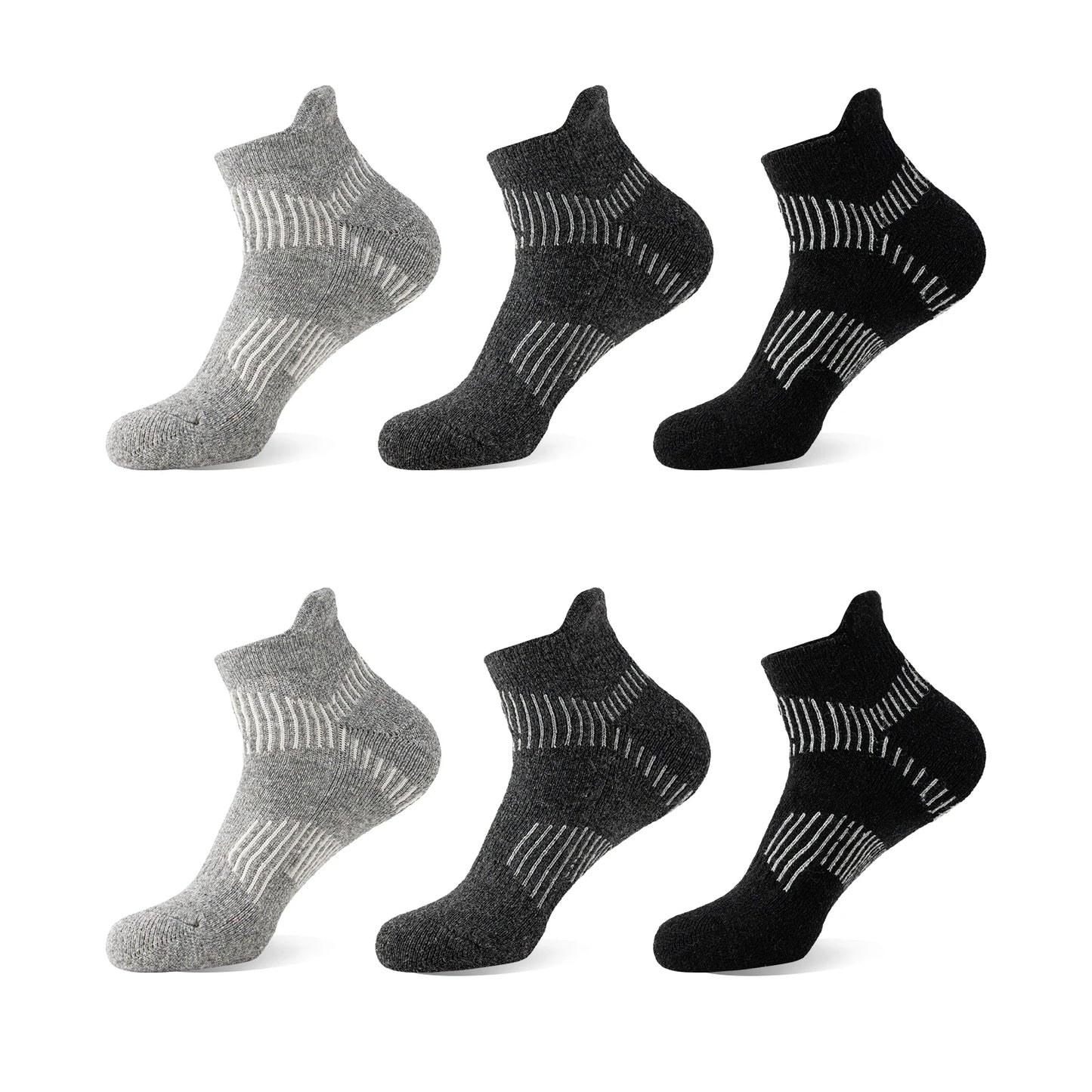 6 Pairs Merino Wool Ankle  Compression Socks