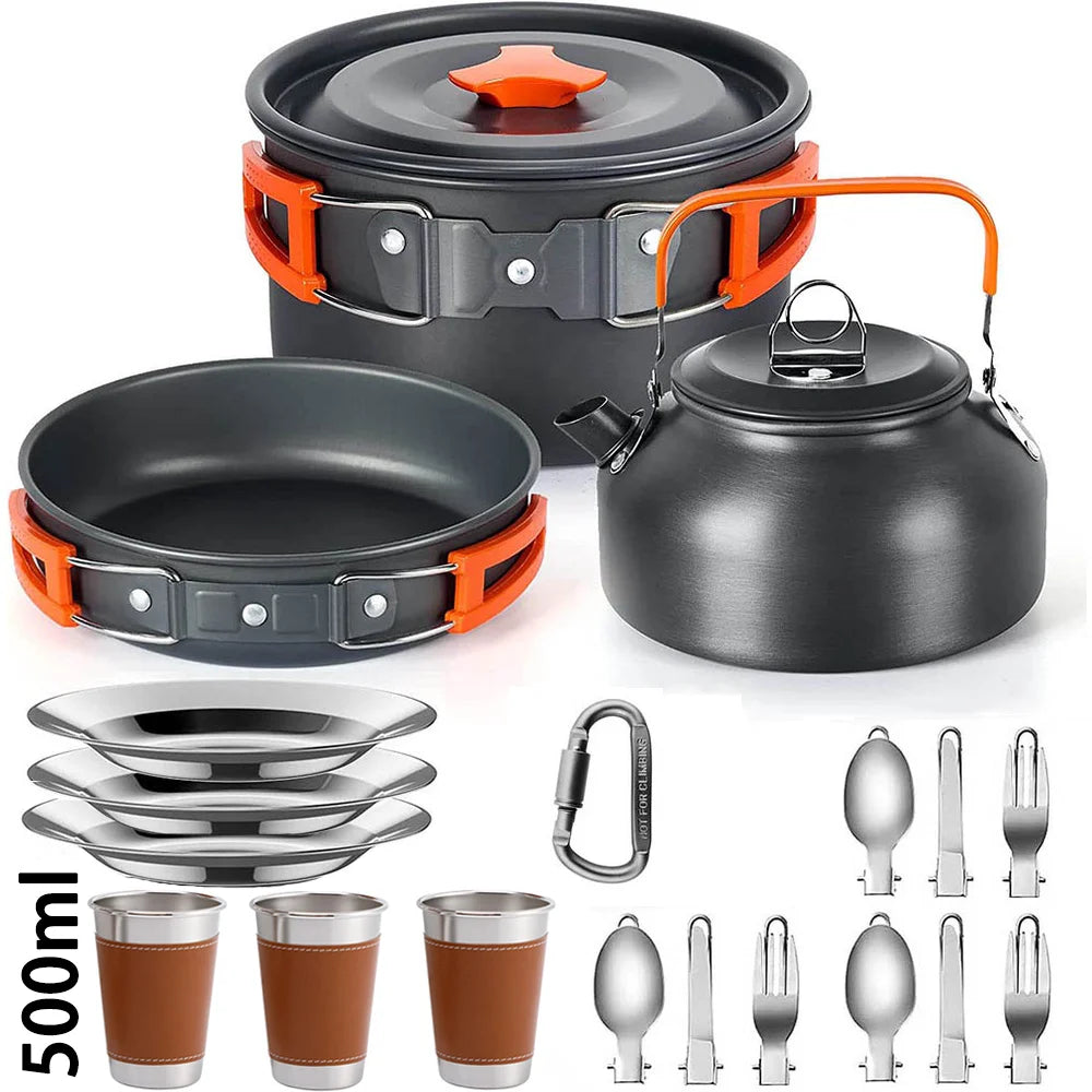 Camping Cooking set Teapot For 2-3 People Non-stick pots assorted sets