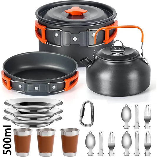 Camping Cooking set Teapot For 2-3 People Non-stick pots assorted sets