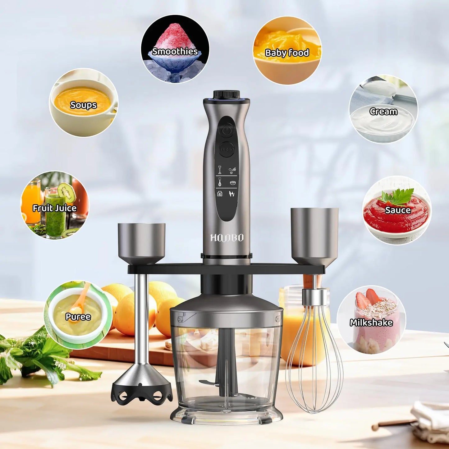 1000 Watt Powerful Handheld Immersion Blender For Smoothies