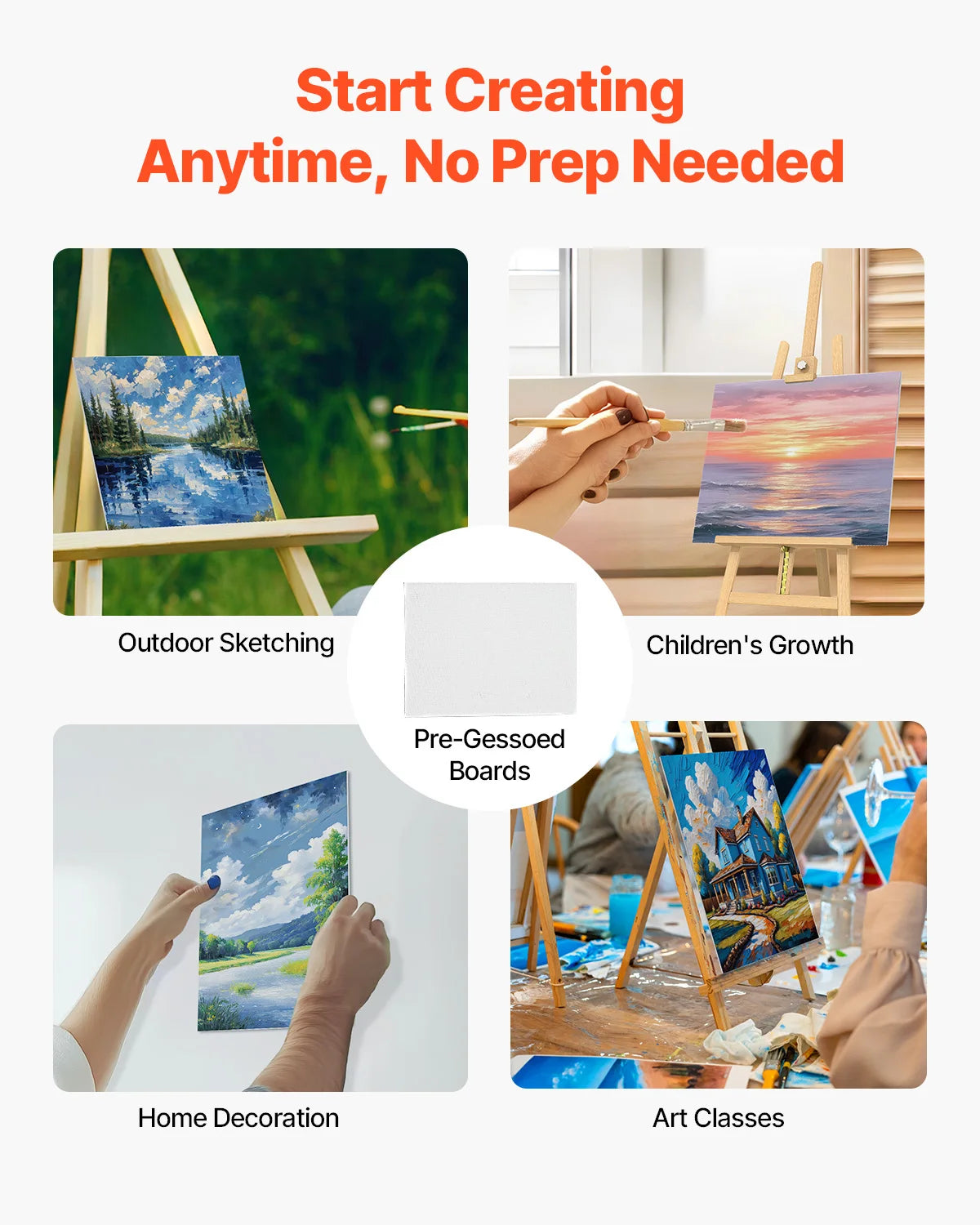White Canvases Painting Canvas Panels for  Sketching Acrylic Oil Painting Watercolor Paint Canvas