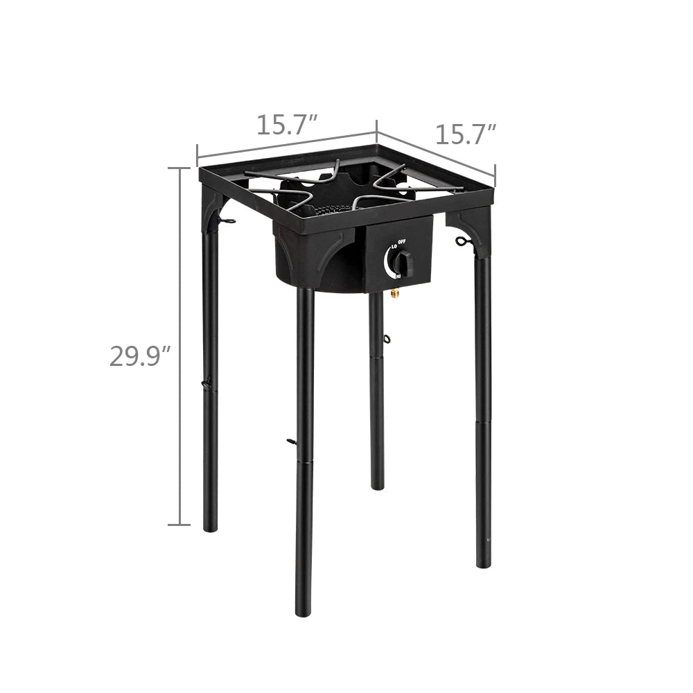 Outdoor Camp Stove High Pressure Propane Gas Cooker Portable Cast Iron Burner 75000 BTU