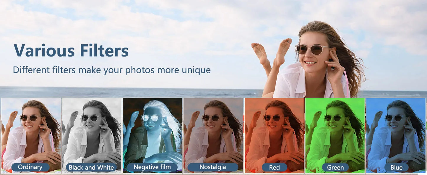 4K compact digital photography camera, 18x digital zoom,180° flip screen, WiFi webcam