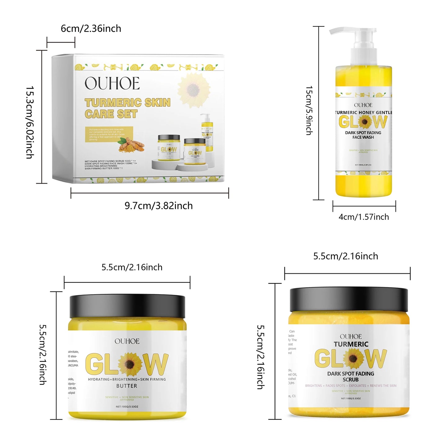 Turmeric facial skincare set