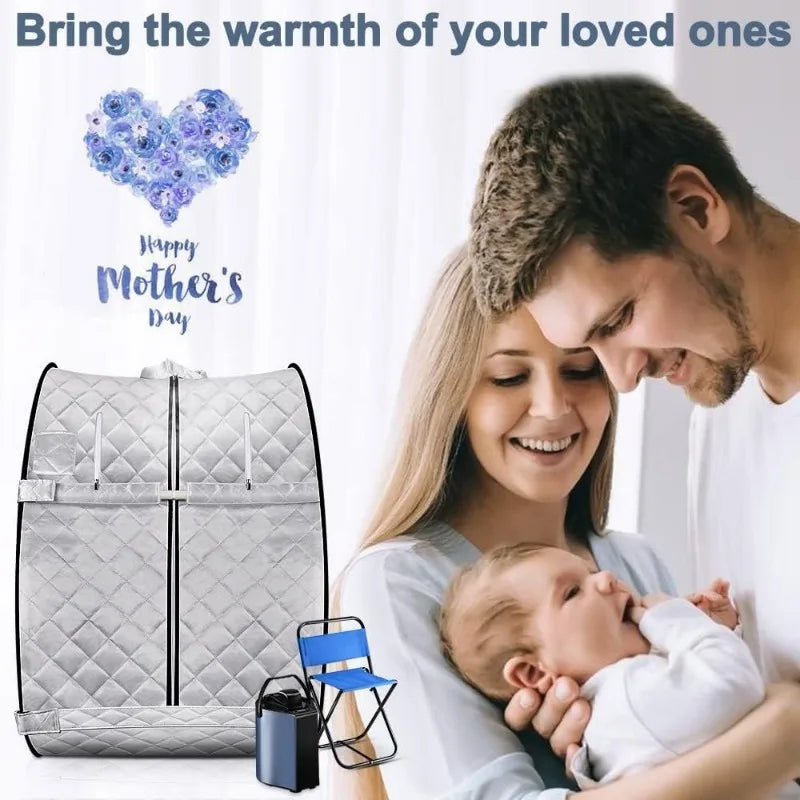 Portable Steam Sauna, 3L & 800W Steam Generator with Protection