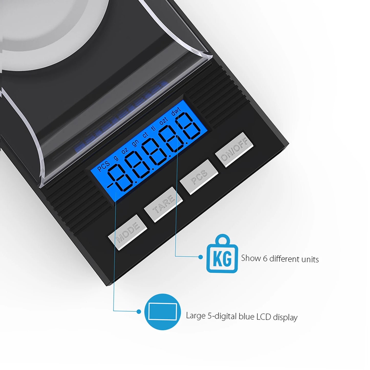LCD Display Digital Milligram Pocket Scale Mini Jewelry Weigh Scales with Calibration Weights Tweezers Pans