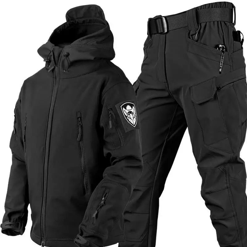 Men's Outdoor Shark Skin Warmth Jacket and Pants Set