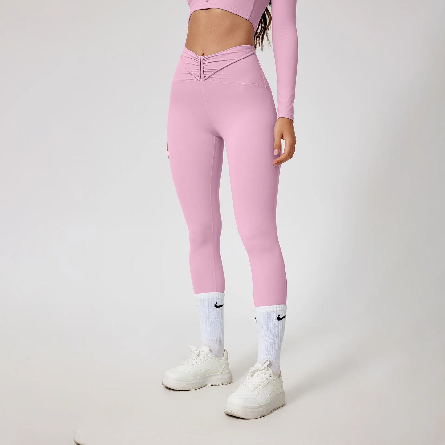 1/2Pcs Pad Crop Top Long Sleeve Gym Women Workout Set
