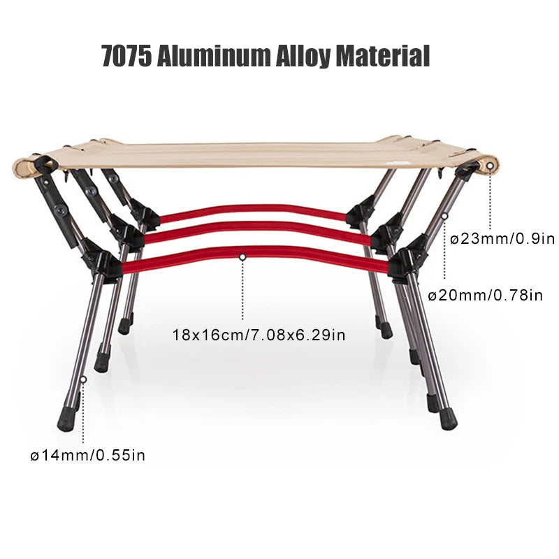 Camping Cot with Leg Extenders Ultralight Aluminum Alloy
