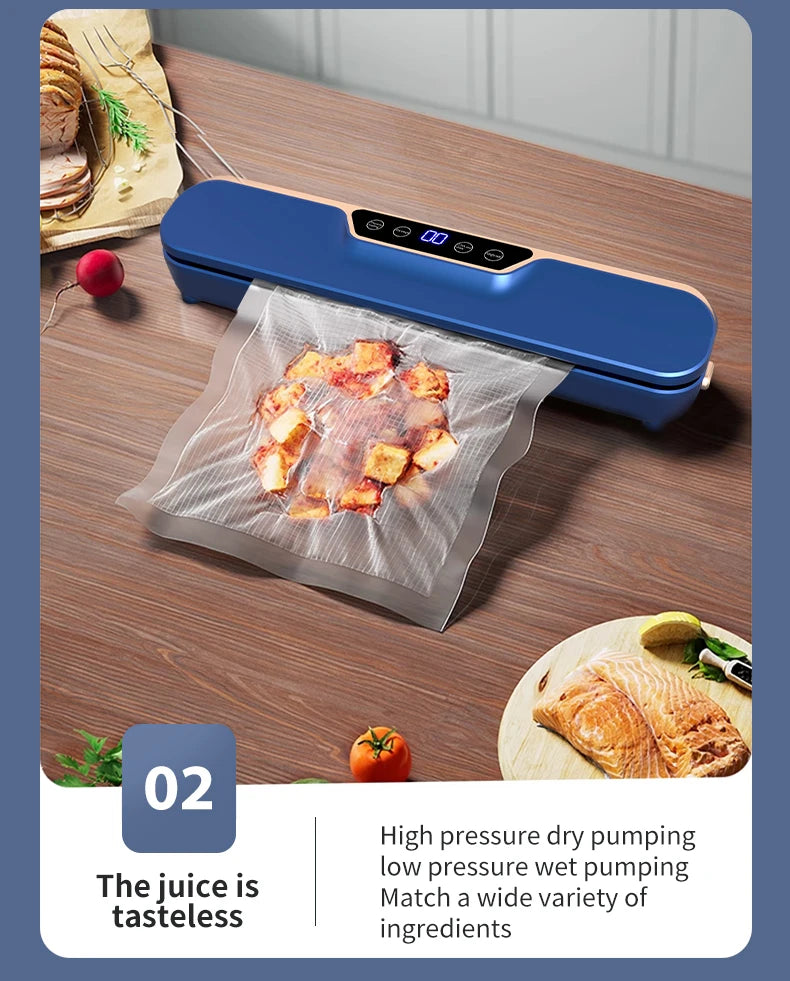 New LCD Touch Screen Household Food Automatic Vacuum Sealing Machine