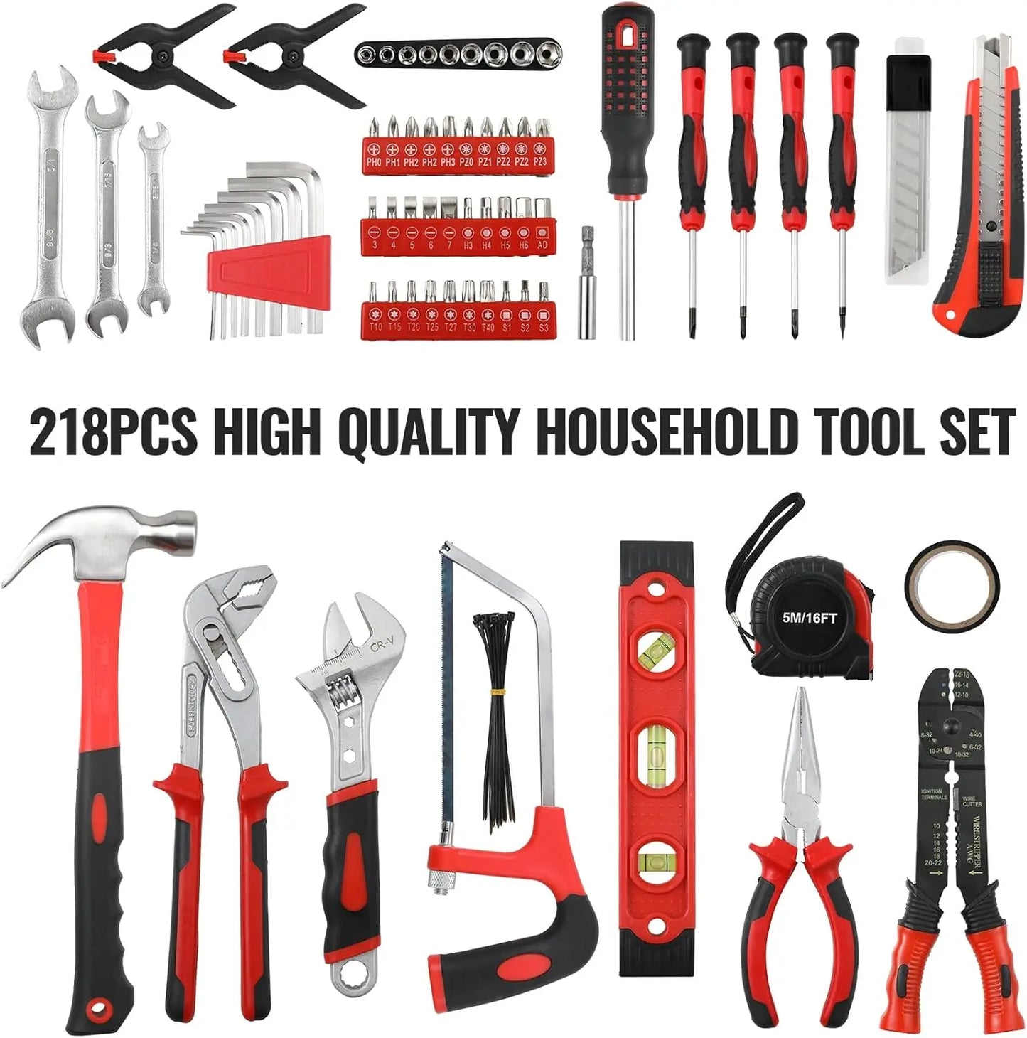 218PCs Complete Household Tool Set