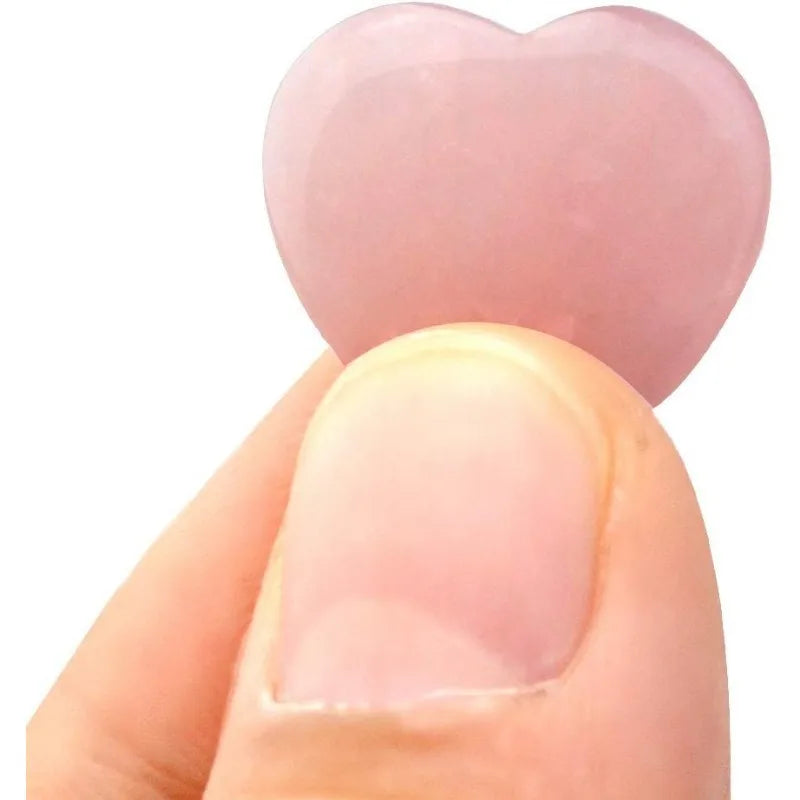 15pcs Healing Crystal Natural Rose Stone Heart Shape