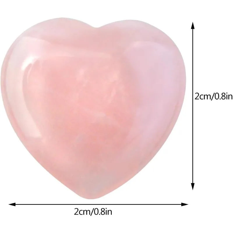 15pcs Healing Crystal Natural Rose Stone Heart Shape