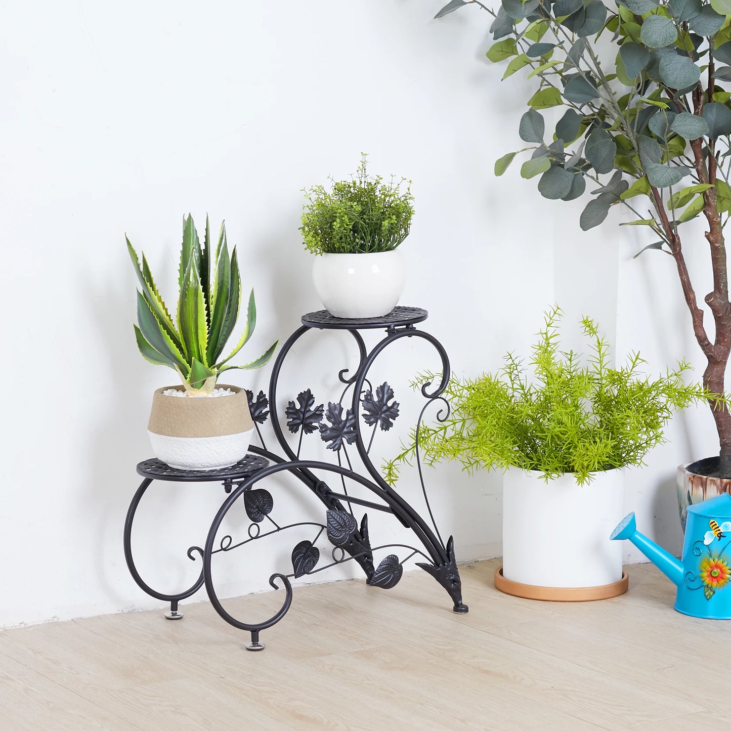 2PCS  Metal Plant Stand  for Garden Balcony Office