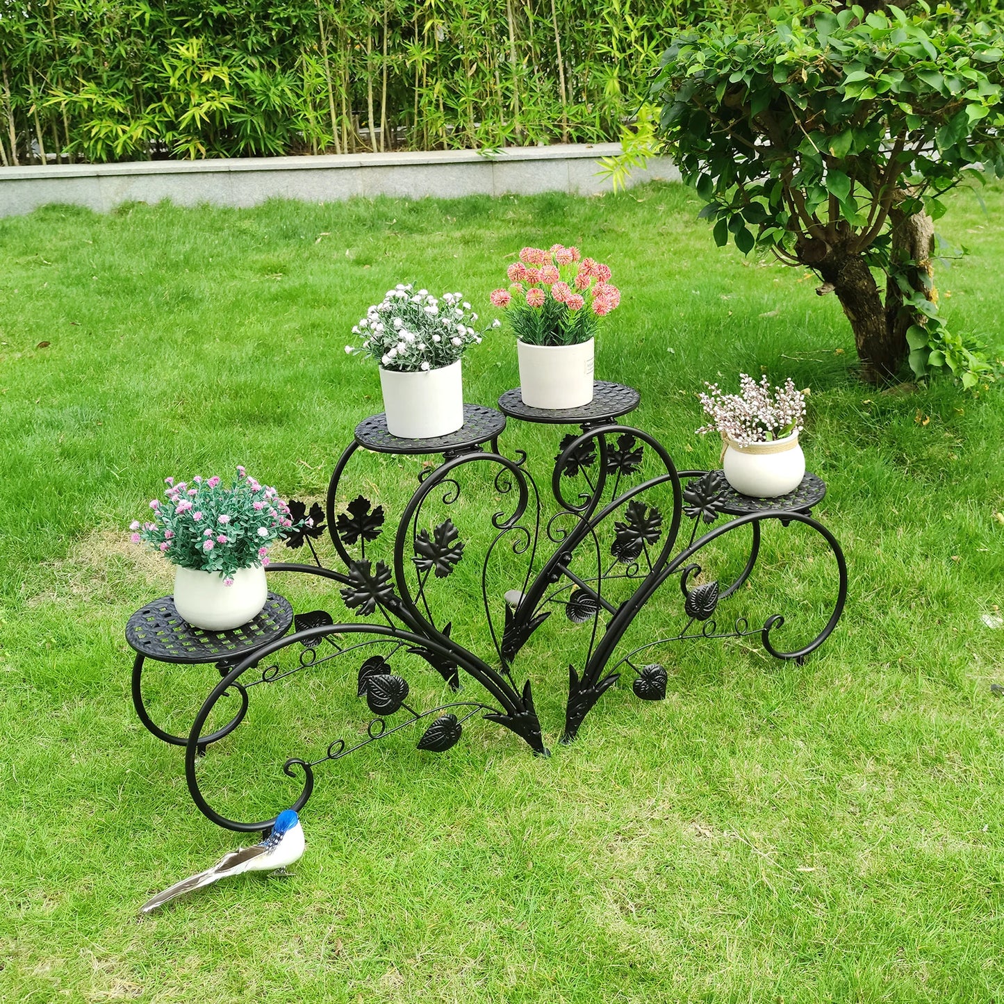2PCS  Metal Plant Stand  for Garden Balcony Office