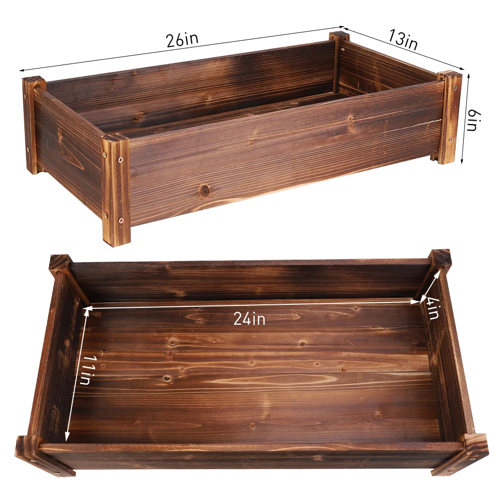 Raised Garden Bed, Large Wooden Planter for Outdoor Use